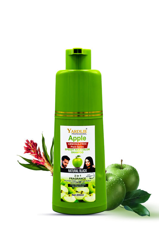 Apple Hair Color Shampoo | Natural Black |Yardlie|200ml