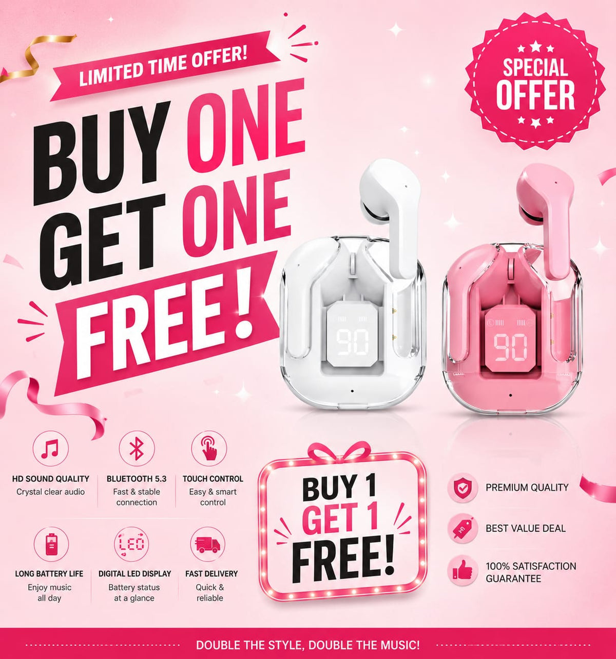Wireless Earbuds - Bluetooth 5.3 TWS